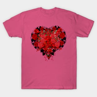 Black Heart Red Roses T-Shirt